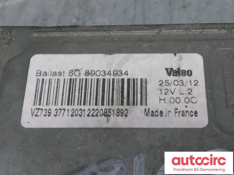 Styreenhet xenon/ballast til Renault Scenic 2009-2016 (Type III)  (VALEO|6G89034934|7701208945|)