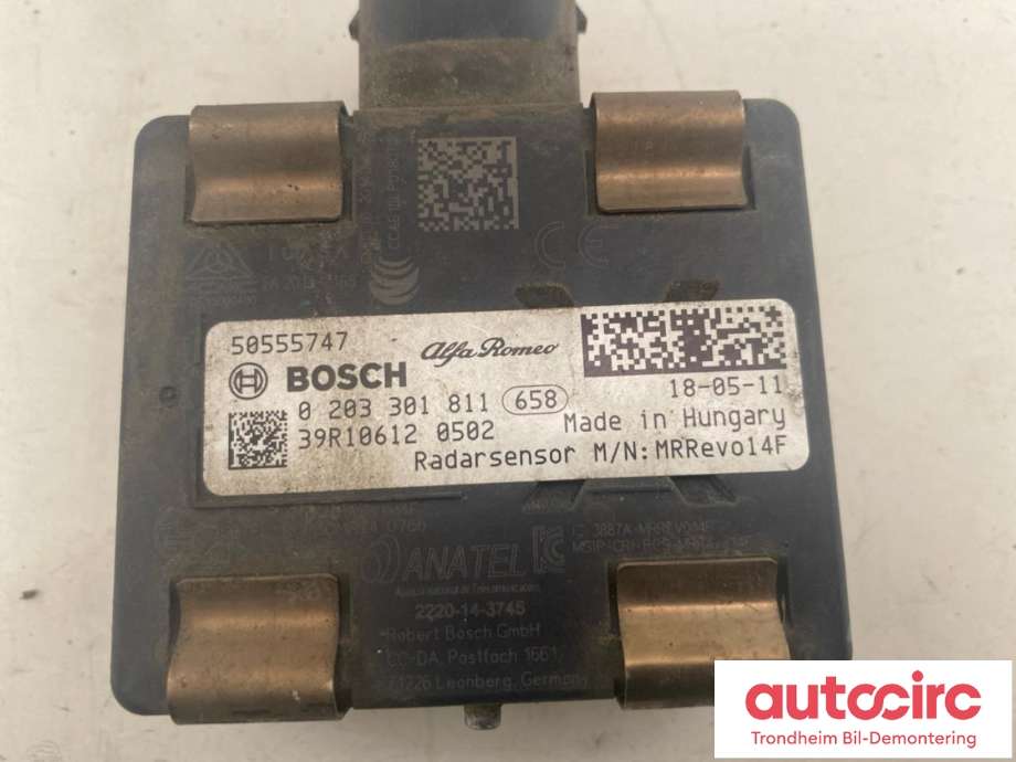 Sensor radar til Alfa Romeo Stelvio 2017-->>  (BOSCH|50555747|50558684|0203301811)