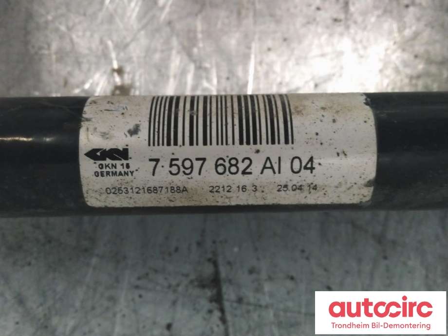 Drivaksel høyre bak, diesel/manuell til BMW 1-Serie 2011-2015 (Fase 1) (F20/F21) (F20/F21) (..|33208680348|7597682|8680348)