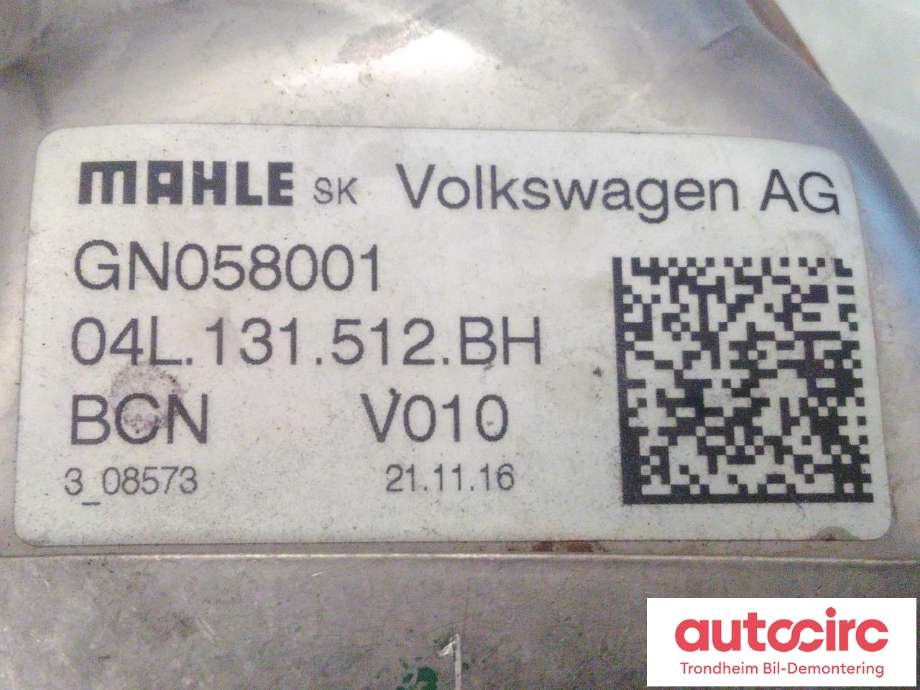 EGR-kjøler til VW Golf VII 2017-2020 (Fase 2) (MAHLE|04L131512BH|04L131512AM|04L131512BQ)