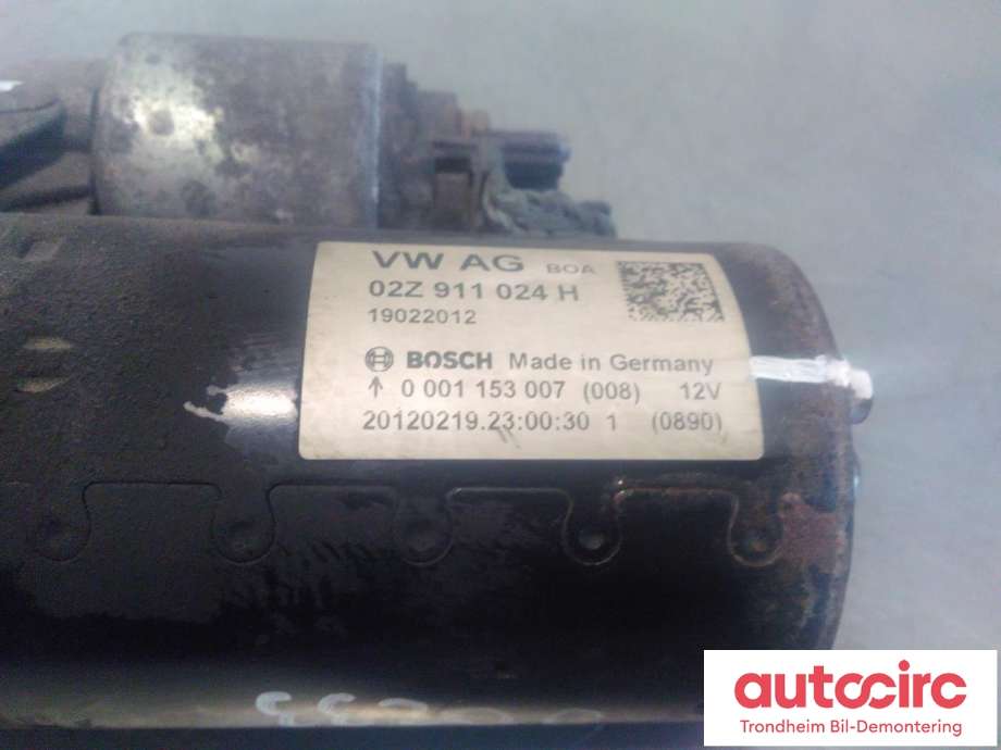 Starter diesel til Audi A1 2010-2014 (Type I, Fase 1)  (BOSCH|02Z911024H|0001153007|)