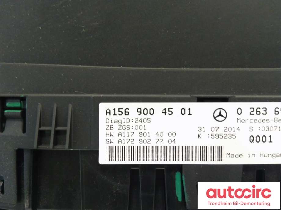 Instrumentpanel til Mercedes GLA 2014-2020 (X156) (X156) (..|A1569004501|A1569009802|)