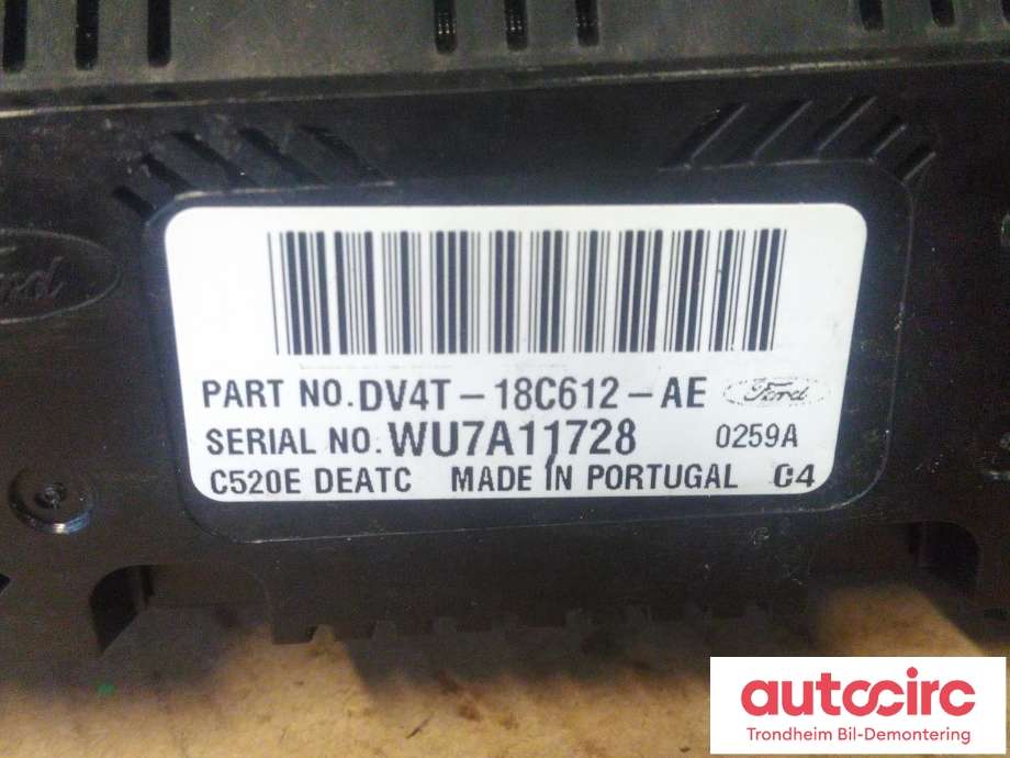 Varmeapparat betjening til Ford Kuga 2013-2019  (..|DV4T-18C612-AE|2056864|DV4T-18C612-AF)