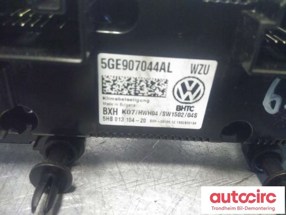 Varmeapparat betjening til VW Passat 2015-2019 (Fase 1) (B8) (B8) (BHTC|5GE907044AL|5HB01310420|)