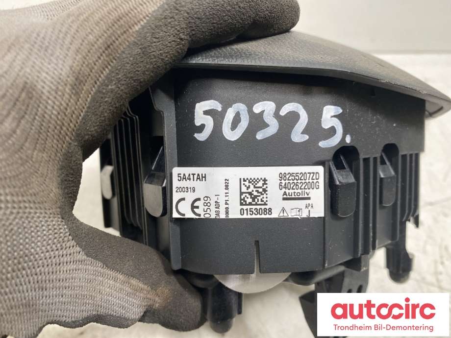 Airbag rattpute til Peugeot e-208 2019-->> (..|98255207ZD|98 255 207 ZD|)