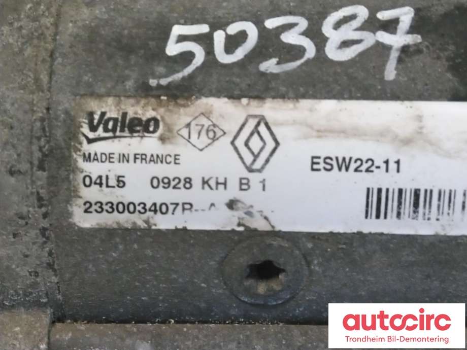 Starter diesel til Renault Master 2014-->> (Type III, Fase 2) (VALEO|233003407R|ESW22-11|233003581R)
