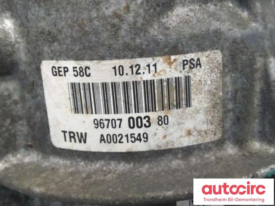Servo pumpe elektrisk til Peugeot 308 2011-2013 (Type I, Fase 2)  (TRW|9670700380|4008N7|1680899980)