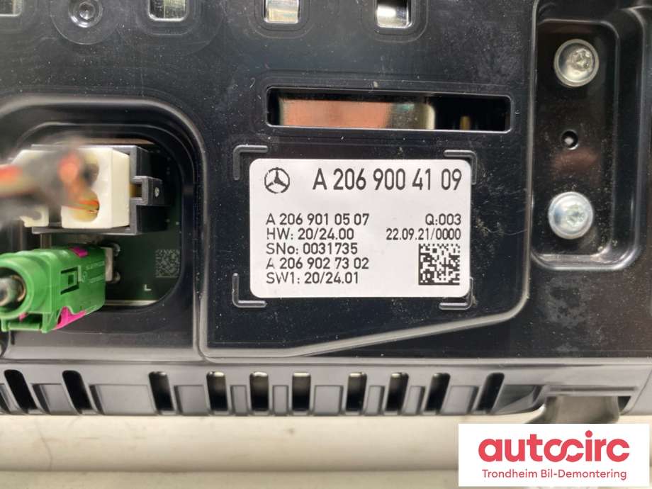 Instrumentpanel til Mercedes C-Klasse 2021-->> (W206) (W206) (..|A2069004109|)
