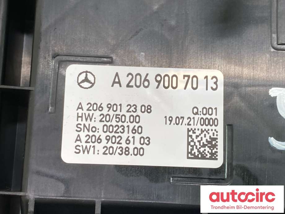 Multimedia display (MCU - Media Controller Unit) til Mercedes C-Klasse 2021-->> (W206) (W206) (..|A2069007013|A2069006514|)