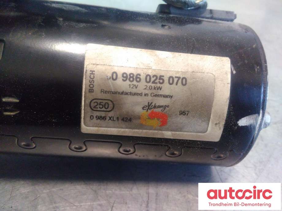 Starter diesel til VW Golf VI 2008-2012  (BOSCH/REMANUFACTURED|0986025070|02Z911024H|)