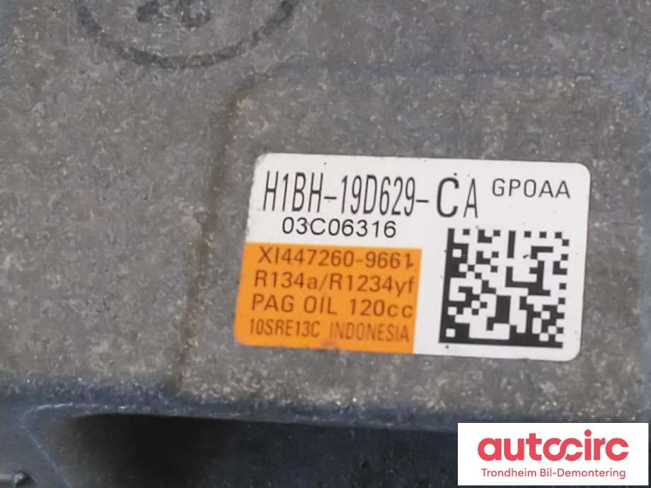 Aircondition kompressor til Ford Transit Courier 2014-2018 (Type I, Fase 1)  (..|H1BH-19D629-CA|2451790|H1BH-19D629-CB)