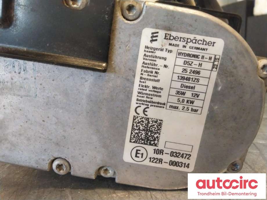 Dieselvarmer til Toyota Land Cruiser 150 2014-->> (Fase 2) (EBERSPRACHER|139481ZS|252496|8711042030)