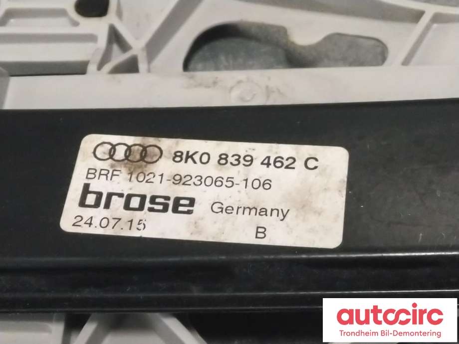 Ruteheis høyre bak til Audi A4, Allroad 2009-2016 (Type I) (B8) (B8) (BROSE|8K0839462C|8K0 839 462 C|)