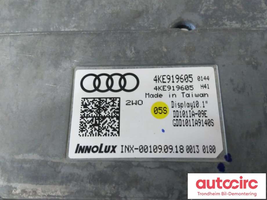 Multimedia display (MCU - Media Controller Unit) til Audi e-tron 2018-->>  (INNOLUX|4KE919605C|4KE 919 605 C|)