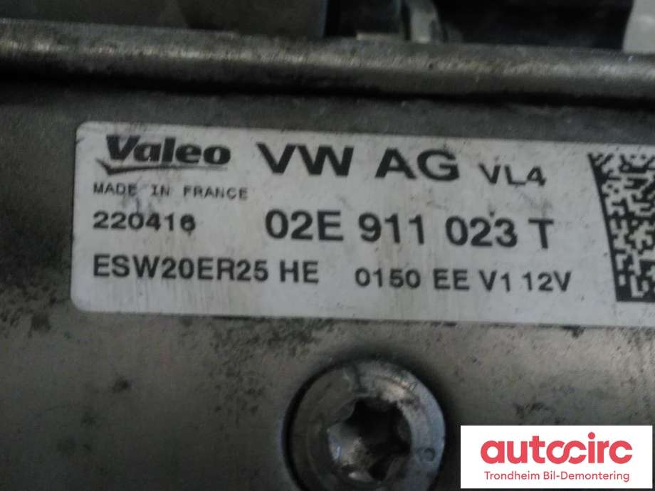 Starter diesel til Škoda Superb 2015-->> (Type III)  (VALEO|02E911023T|02E911022C|02E911022CX)