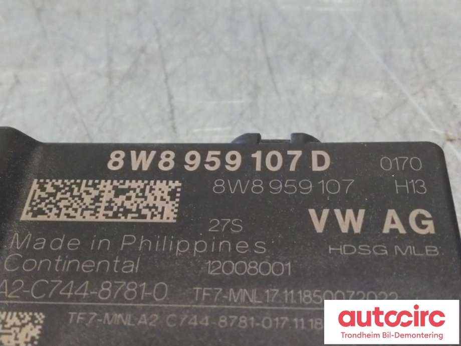 Styreenhet elektrisk bakluke til Audi e-tron 2018-->> (..|8W8959107D|8W8 959 107 D|)