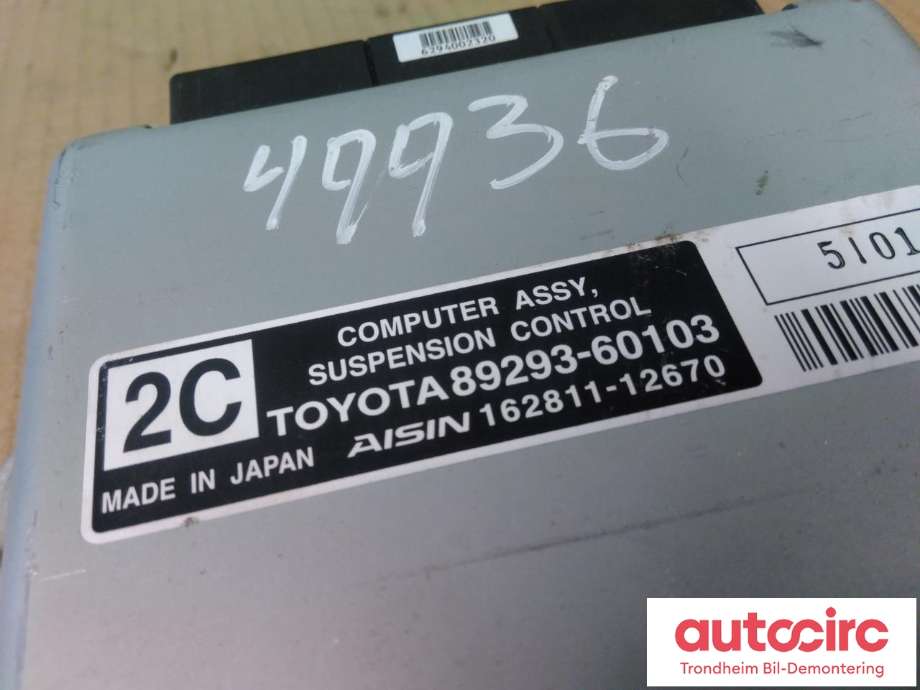 Styreenhet nivå/luftfjæring til Toyota Land Cruiser 150 2014-->> (Fase 2) (AISIN|89293-60103|8929360103|162811-12670| 16281112670)
