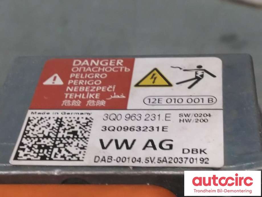 Varmeapparat PTC-heater til Audi e-tron 2018-->>  (..|3Q0963231E|3Q0963231F|3Q0 963 231 F)