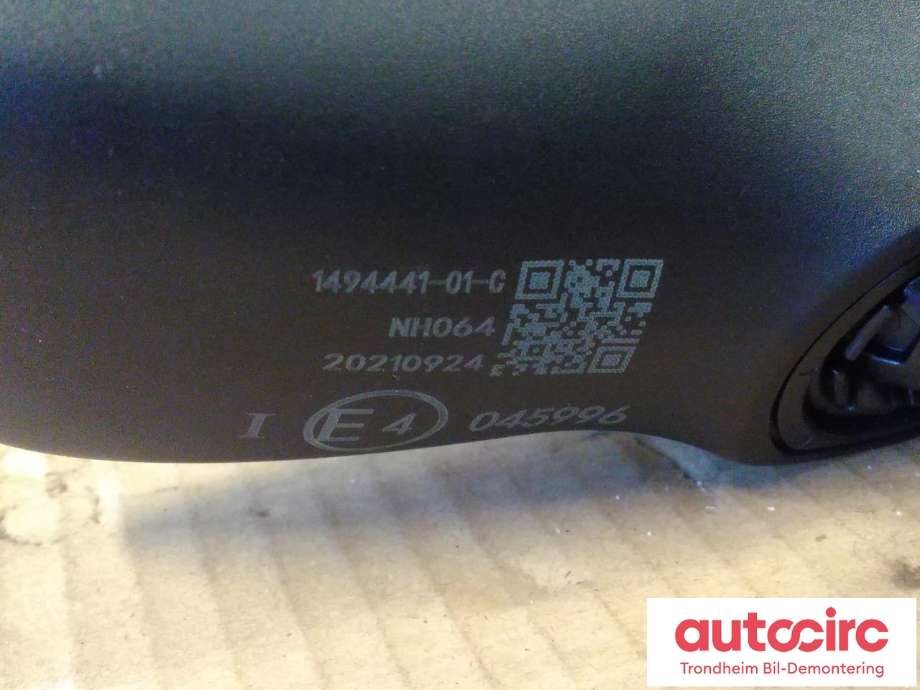 Speil innvendig til Tesla Model Y 2021-2024 (Type I)  (..|1494441-01-C|149444101C|)