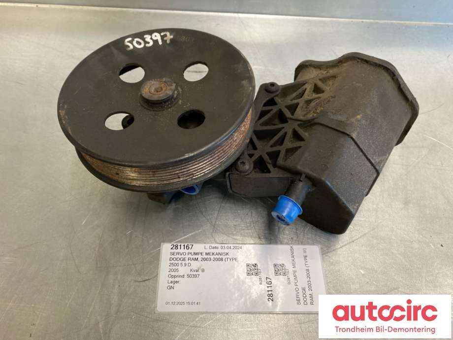 Servo pumpe mekanisk til Dodge Ram, 2003-2008 (Type III)  (52113925AI)