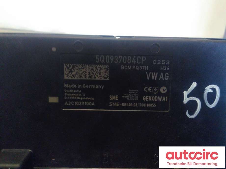 Styreenhet diverse til VW Crafter 2016-->> (Type II)  (...|5Q0937084CP|5Q0937084CQ|)