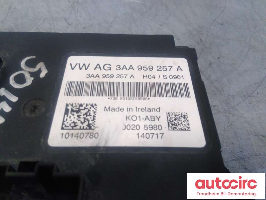 Styreenhet sete til VW Crafter 2016-->> (Type II)  (...|3AA959257A|3AA959257C|)