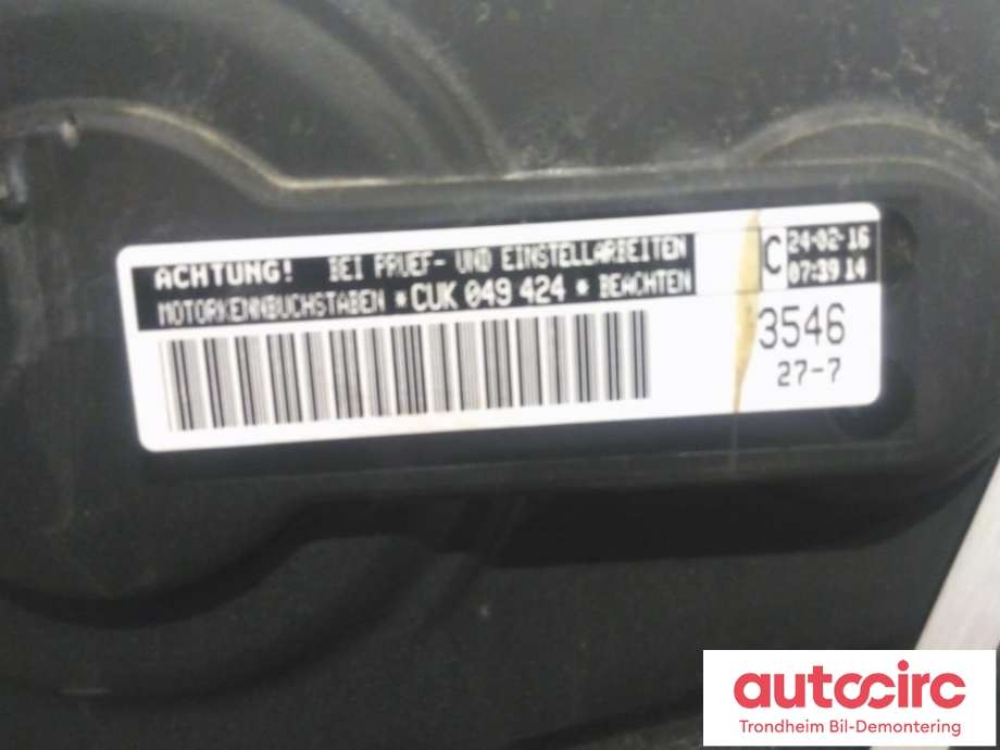 Motor bensin til VW Passat 2015-2019 (Fase 1) (B8) (B8) (VW AG|04E100034N|04E100037T|CUKC)