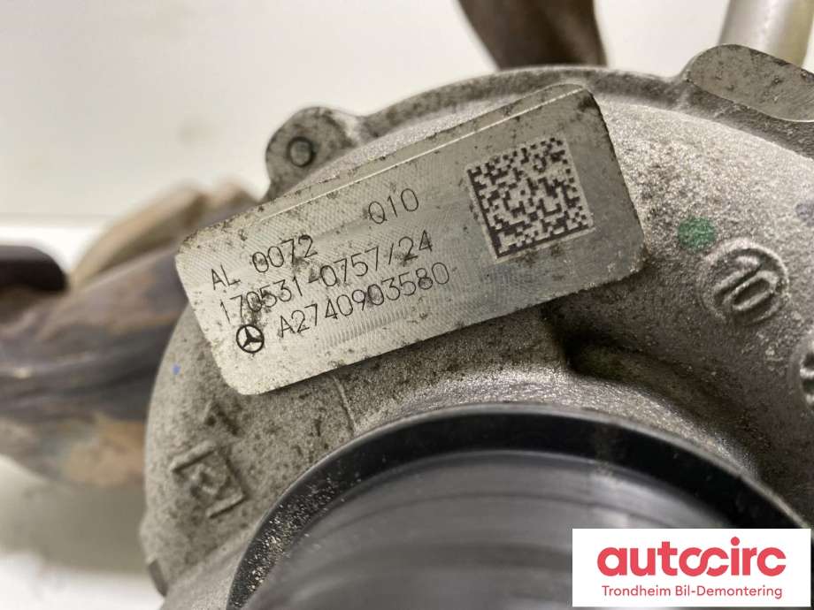 Turbo til Mercedes C-Klasse 2014-2018 (Fase 1) (W205) (W205) (IHI TURBO|A2740903580|A2740903300|A 274 090 33 00| A 274 090 35 80)