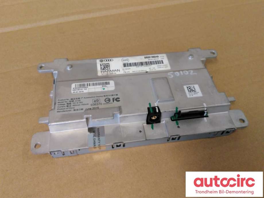 Bilstereo navigasjon skjerm til Audi A4, Allroad 2009-2016 (Type I) (B8) (B8) (HARMAN AUTOMOTIVE|8R0919604A|8R0 919 604 A|02624435)