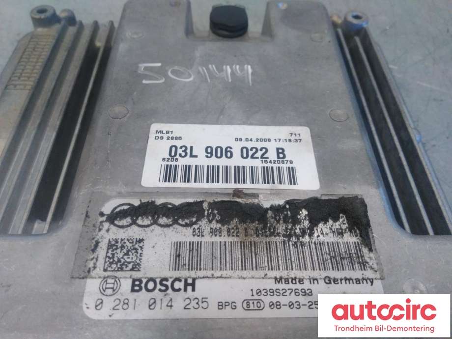 Styreenhet motor til Audi A4 2007-2014 (Type IV) (B8) (B8) (BOSCH|03L906022B|0281014235|03L906022B8K0)