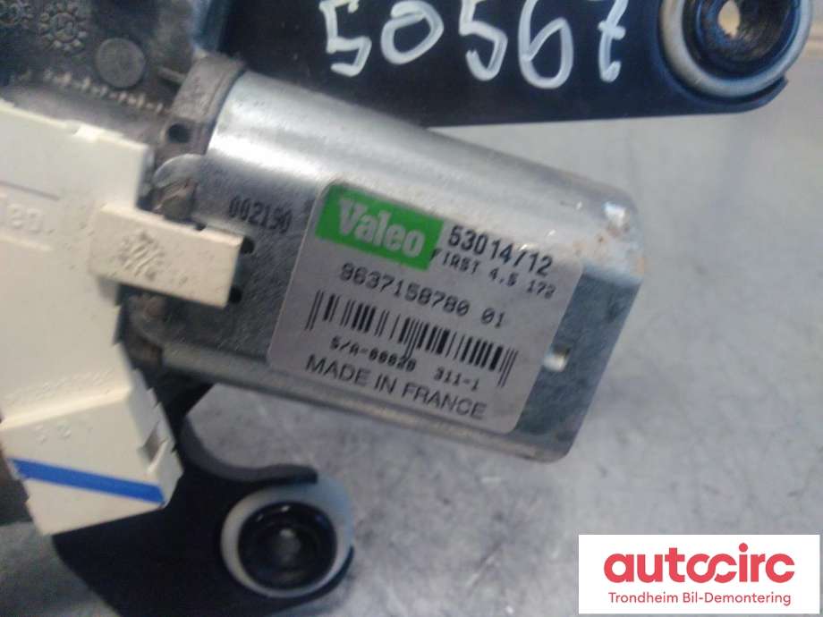 Viskermotor bakrute til Peugeot 307 2001-2004 (Fase 1)  (VALEO|6405J9|9637158780|53014712)