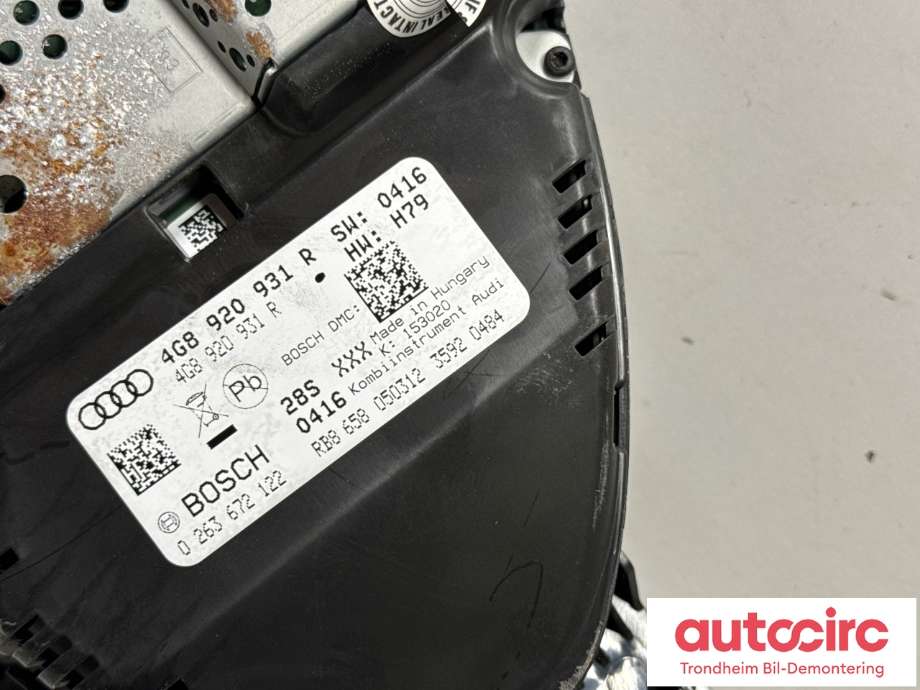 Instrumentpanel til Audi A6 2011-2014 (Type IV, Fase 1) (C7) (C7) (4G8920931R|)
