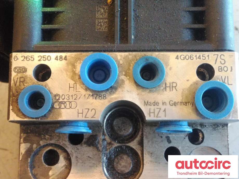 ABS sentral til Audi A6 2011-2014 (Type IV, Fase 1) (C7) (C7) (BOSCH|4G0614517S|4G0907379J|4G0 907 379 J| 4G0 614 517 S| 0265250484| 0265960419)