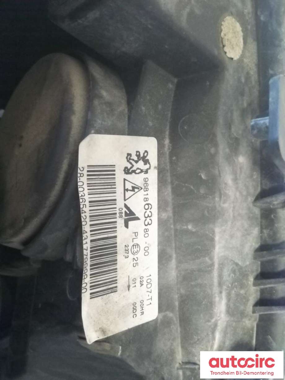 Frontlykt venstre xenon til Peugeot 307 2005-2008 (Fase 2)  (AL|9681863380|620887|)