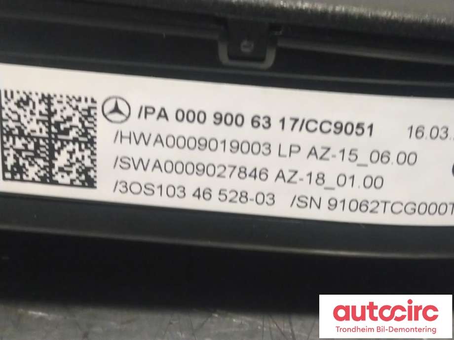 Taklyspanel til Mercedes E-Klasse 2016-2023 (W213) (W213) (MERCEDES-BENZ|A0009006317|A0009005312|)
