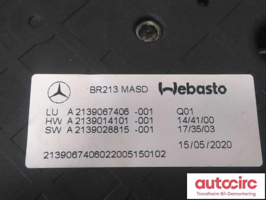 Takluke motor til Mercedes E-Klasse 2016-2023 (W213) (W213) (WEBASTO|A2139067406|)