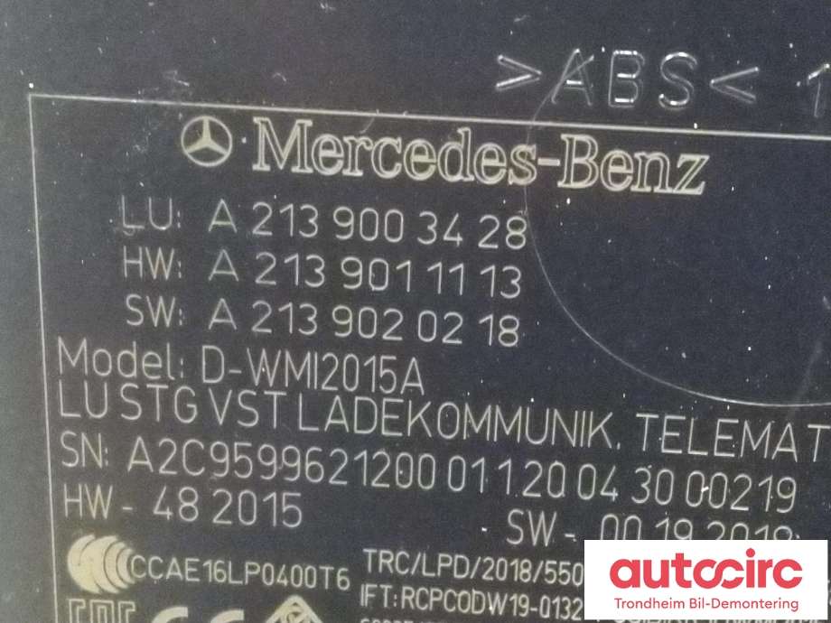 Dashbord telefon til Mercedes E-Klasse 2016-2023 (W213) (W213) (MERCEDES-BENZ|A2139003428|A2139007731|A2139004439)
