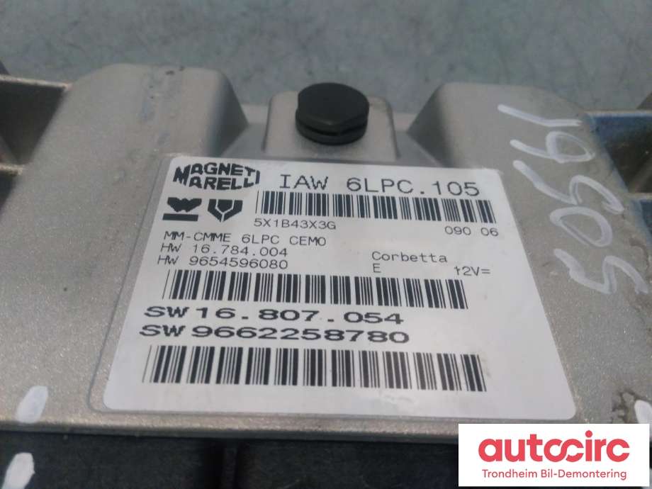 Styreenhet motor til Peugeot 207 2006-2012  (MM|1940XX|9654596080|)