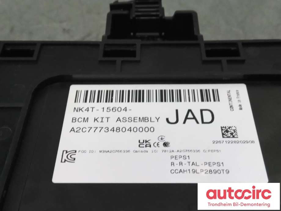 Sikringsboks til Ford E-Transit 2022-->>  (..|NK4T-15604-JAD|2590506|NK4T15604JAD)
