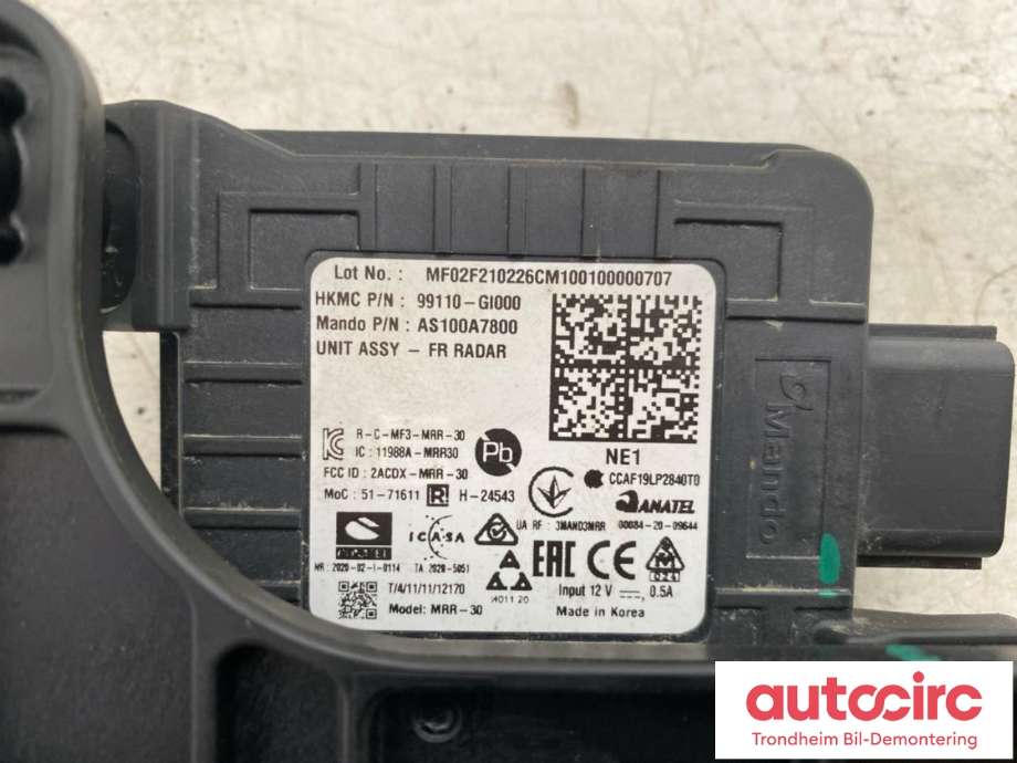 Sensor radar til Hyundai Ioniq 5 2021-->>  (LES INFO|99110-GI000|99110GI000|)