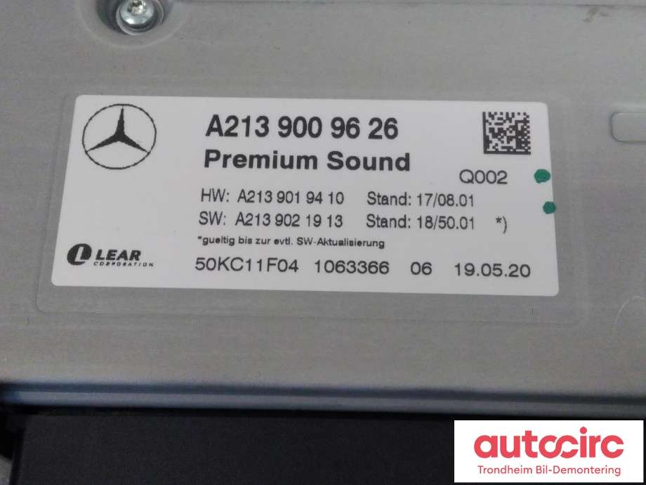 Bilstereo forsterker til Mercedes E-Klasse 2016-2023 (W213) (W213) (BURMESTER|A2139009626|A 213 900 96 26 80|)