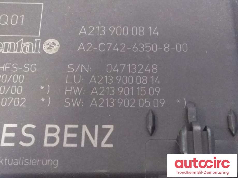 Styreenhet diverse til Mercedes E-Klasse 2016-2023 (W213) (W213) (CONTINENTAL|A2139000814|A2C7426350800|)