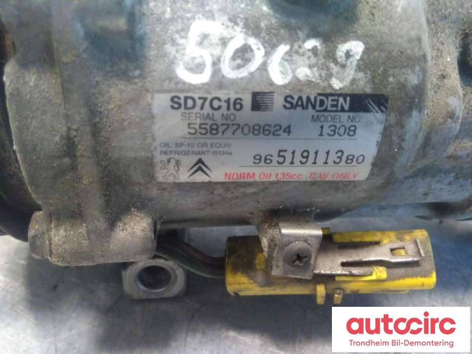 Aircondition kompressor til Citroën C4, Picasso 2006-2013 (Type I) (SANDEN|9651911380|6453RW|6453XN| 6453 RW| 6453 XN| 96 519 113 80)