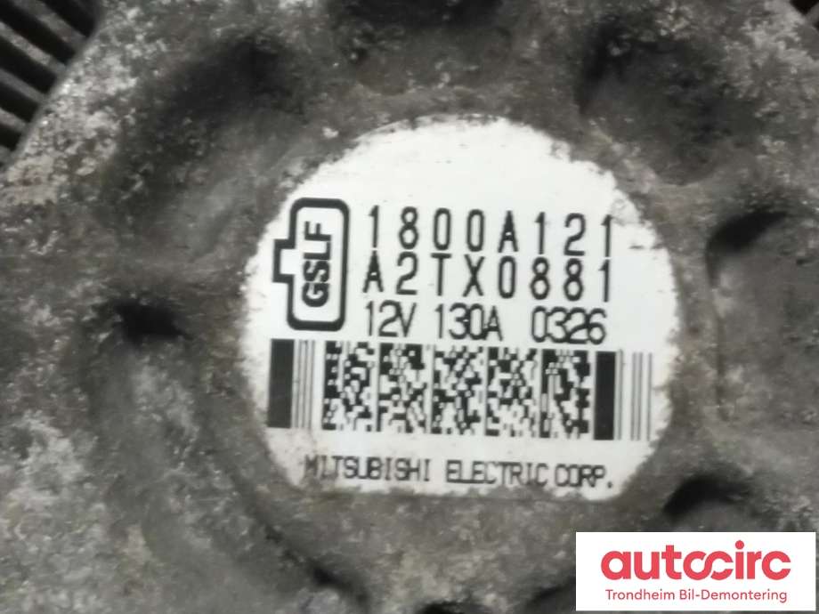 Dynamo til Mitsubishi Outlander 2010-2012 (Type II, Fase 2)  (MITSUBISHI ELECTRIC|1800A121|A2TX0881|)