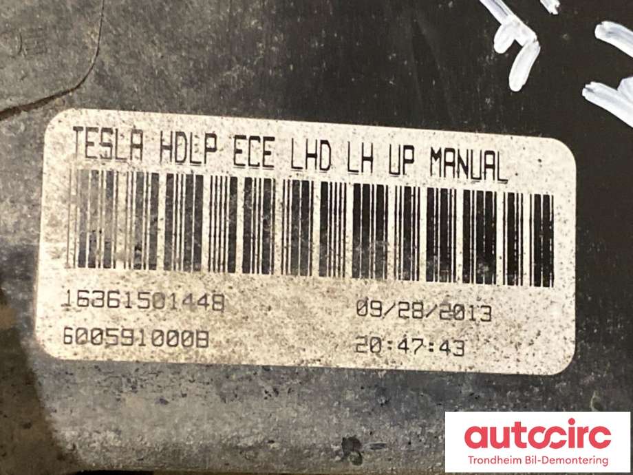 Frontlykt venstre xenon til Tesla Model S 2013-2016 (Fase 1) (TESLA|6005910-00-B|600591000B|)