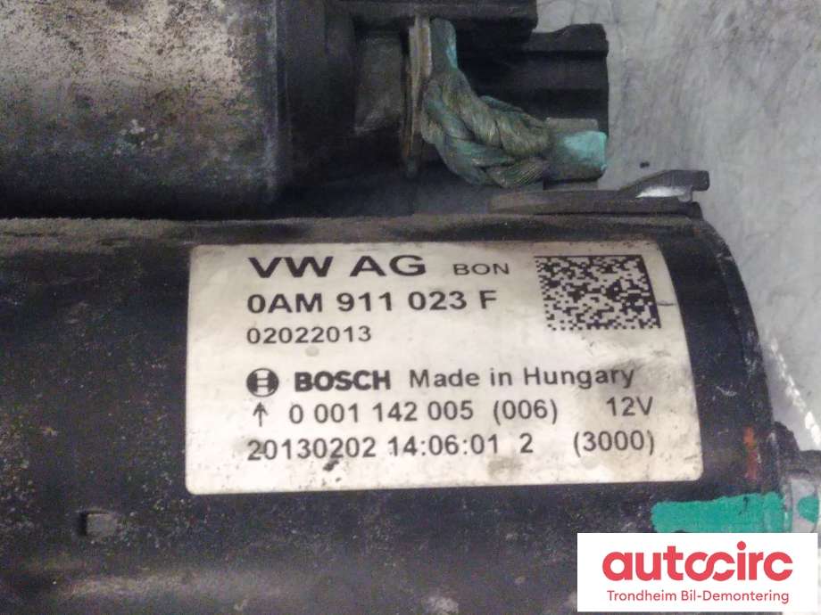 Starter til VW Passat 2011-2015 (B7) (B7) (BOSCH|0AM911023F|0AM911023FX|0001142005)