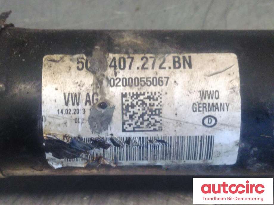 Drivaksel høyre foran, bensin/automat til VW Passat 2011-2015 (B7) (B7) (VW-AG|5Q0407272BN|5Q0407272FG|5Q0407762X)