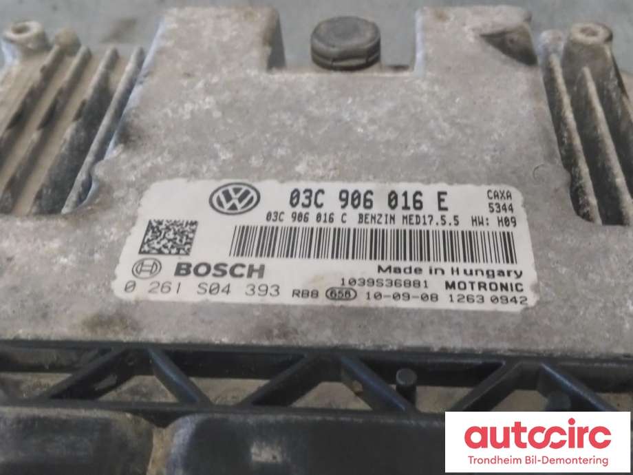 Styreenhet motor til Škoda Octavia 2009-2013 (Type II, Fase 2)  (BOSCH|03C906016E|03C 906 016 E|0261S04393)