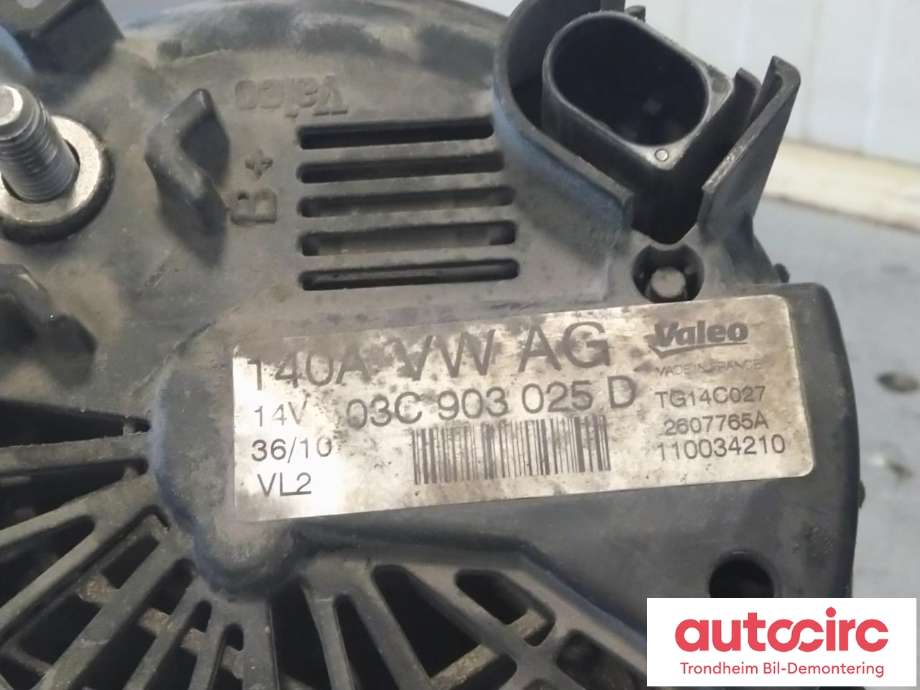 Dynamo til Škoda Octavia 2009-2013 (Type II, Fase 2)  (VALEO|03C903025D|03C903023A|03C903024J)
