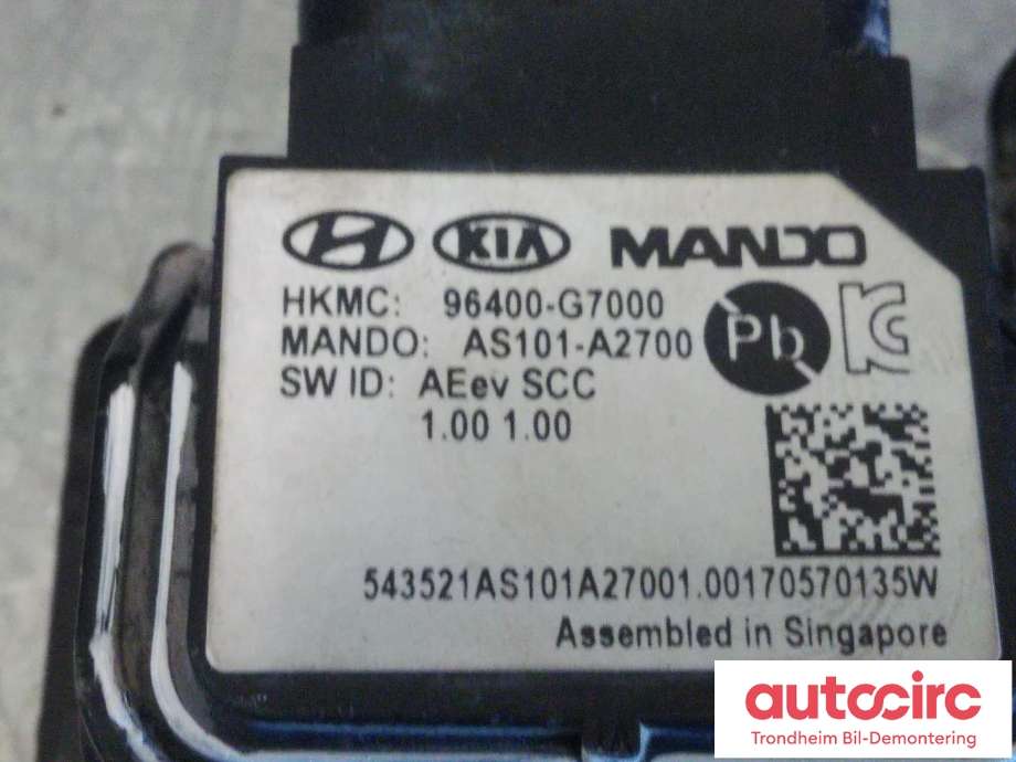 Sensor radar til Hyundai Ioniq Electric 2016-2019 (Fase 1)  (MANDO|96400-G7000|96400G7000|)